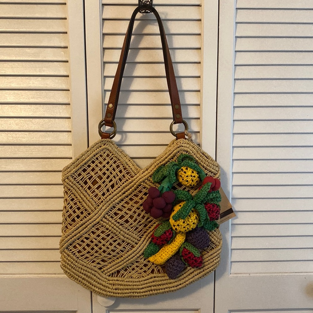 Patricia Nash Straw Fruit Satchel